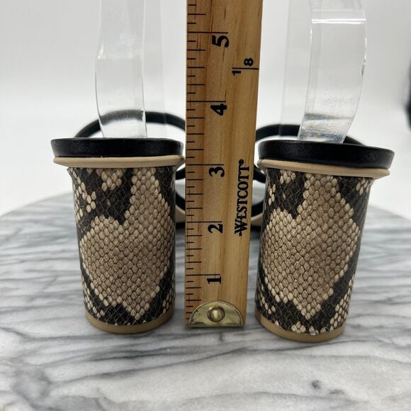 Dolce Vita Noles Heels Womens 9.5 Black Faux Leather Cone Heel Strappy Open Toe - Picture 3 of 9